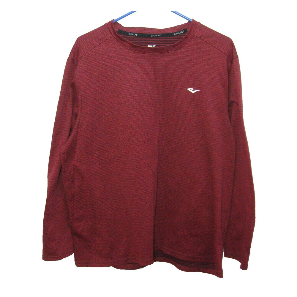EVERLAST Women's (Size XL) Red Long Sleeve Athletic Logo T-Shirt Fitness Top